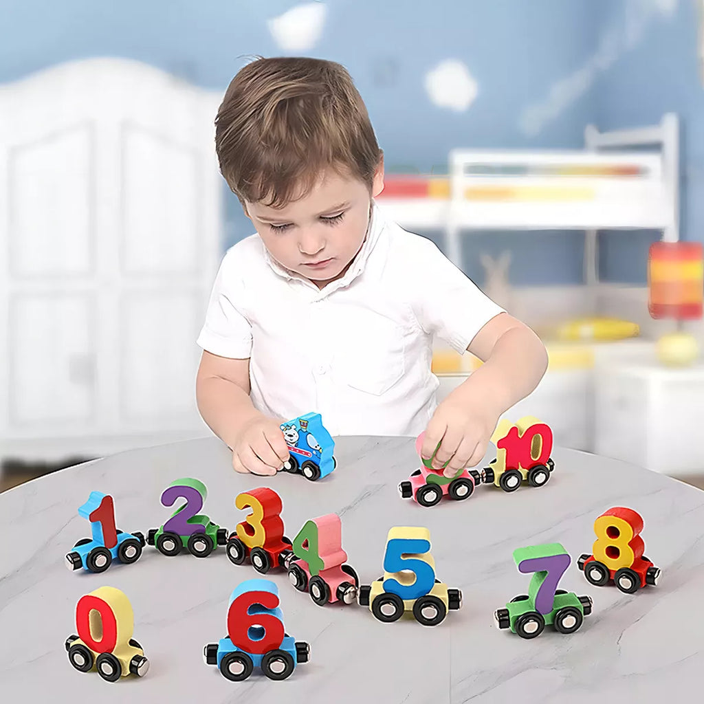 Juego De Tren De Madera Magnético, Compatible Con La Mayoría De Vías Férreas, Juguete Montessori Para Preescolar De 1 A 3 Años