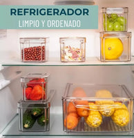 Set X7 Organizadores para nevera 🥕 PRO FRESH 🥬 (Optimiza el espacio y conserva los alimentos)