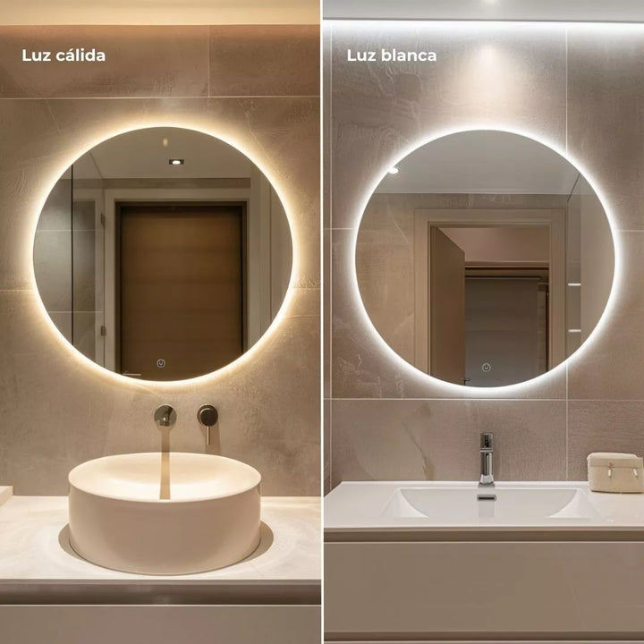 Espejo Flotante con luz ✨ RETRO LIGHT 💎 (Diseño elegante con iluminación integrada)