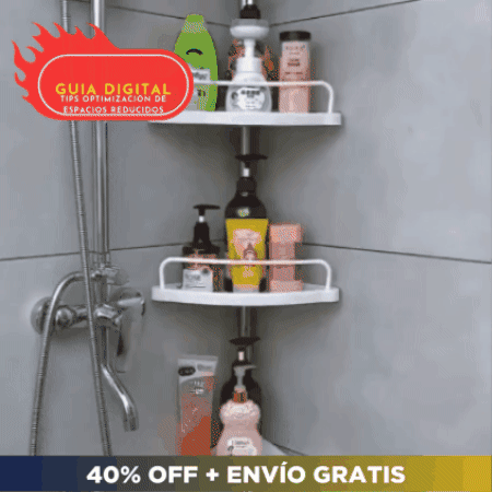Organizador de Baño esquinero 🧴 PRACTIC PRORESIST 💥 (4 Niveles sin perforaciones)