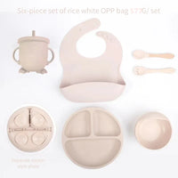 Set Vajilla de silicona para Bebés🥤 KIDS FOOD 🍛 (8 piezas antideslizantes y antiderrames)