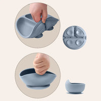 Set Vajilla de silicona para Bebés🥤 KIDS FOOD 🍛 (8 piezas antideslizantes y antiderrames)