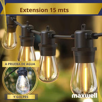 Guirnalda Luces Solar ✨ Luxur MAX💡 ( Con panel solar y 15 metros)