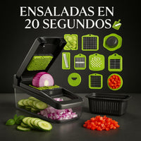 Picador de verduras 14en1 🥗 POWER CUT 🥒 (Ensaladas listas en menos de 20 segundos)