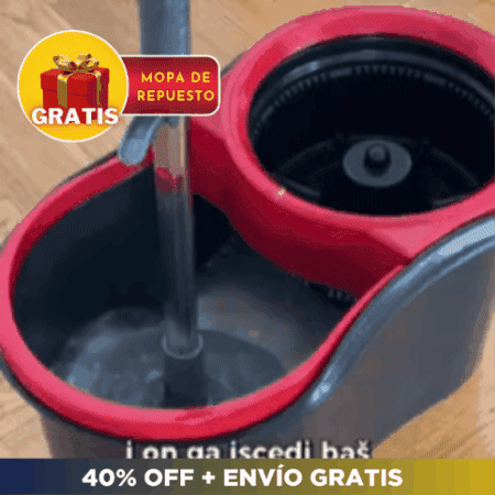 KIT Trapeador Giratorio con escurridor 360º 🧼 MEGA CLEAN 💦 (GRATIS: Mopa de repuesto)