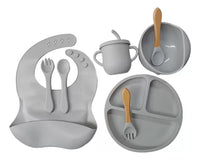 Set Vajilla de silicona para Bebés🥤 KIDS FOOD 🍛 (8 piezas antideslizantes y antiderrames)
