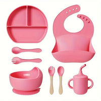 Set Vajilla de silicona para Bebés🥤 KIDS FOOD 🍛 (8 piezas antideslizantes y antiderrames)