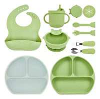 Set Vajilla de silicona para Bebés🥤 KIDS FOOD 🍛 (8 piezas antideslizantes y antiderrames)