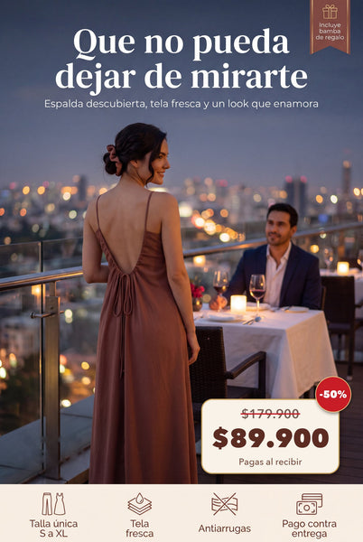 Vestido Bata Chic Espalda Descubierta + Bamba de Regalo