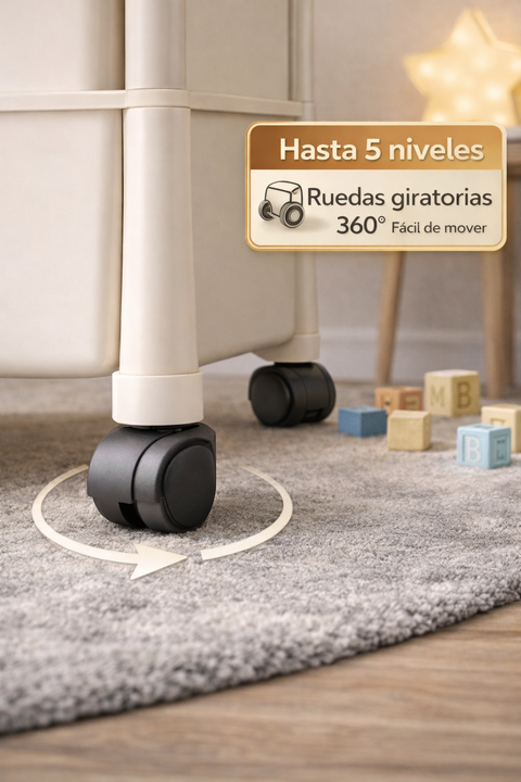 Carro Organizador Niveles💥 RESIS Pro🛡 (Armable y con sistema ruedas 360º)