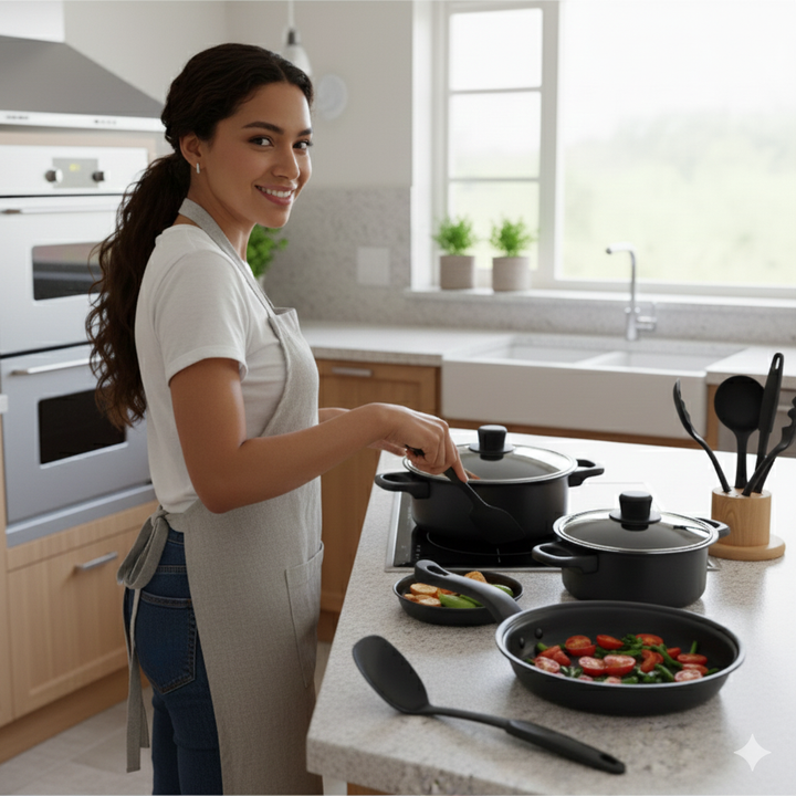 Batería de ollas premium👨‍🍳 SMART Chef® (13 PIEZAS con Antiadherente)