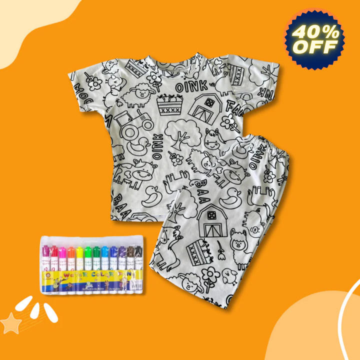 Pijama Coloreable ✨ MAGIG PAINT 🎨 (Creatividad infinita OBSEQUIO: Marcadores mágicos)