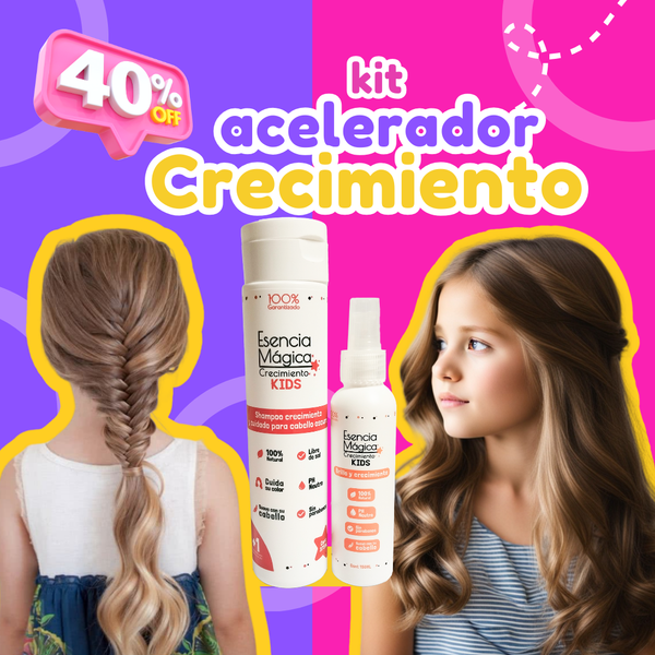 MEGA KIT: Acelerador crecimiento cabello 👧🏻 MAGIC 👑 (Shampoo + Spray)