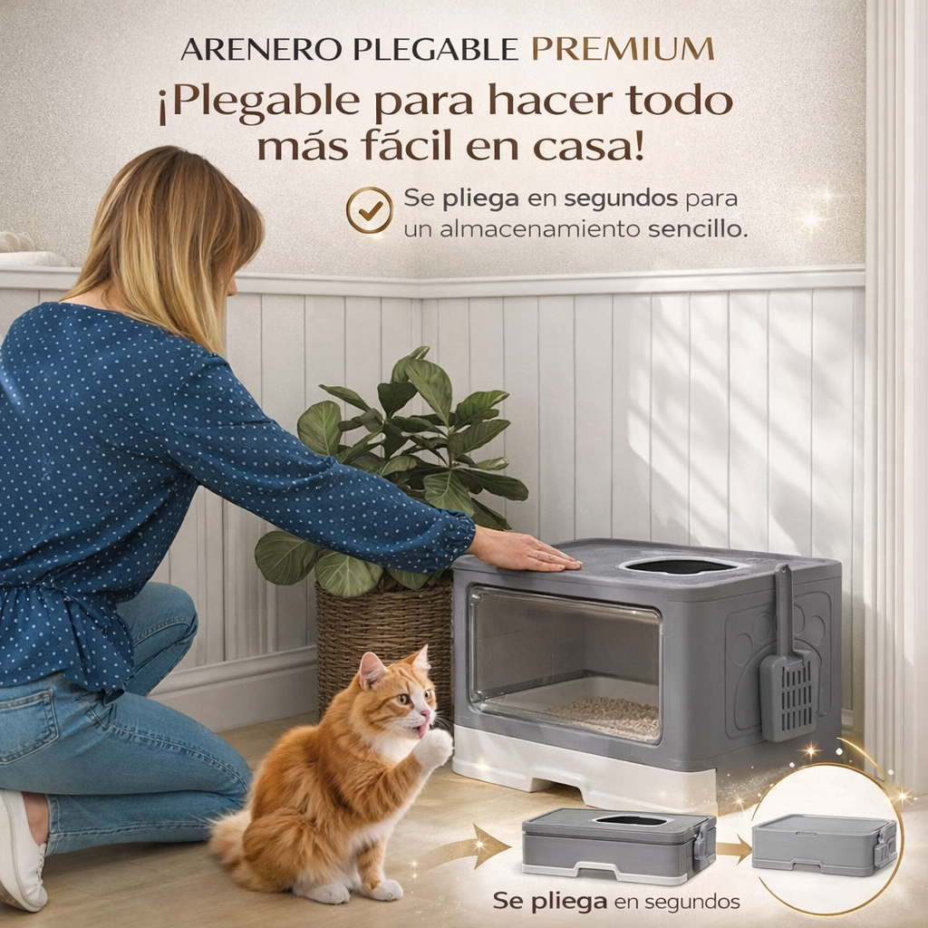 IMPORTADA: Arenera Plegable para gato 3en1 😸 LUXURY Clean (Limpieza ...