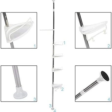Organizador de Baño esquinero 🧴 PRACTIC PRORESIST 💥 (4 Niveles sin perforaciones)