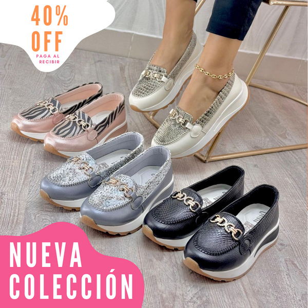 Zapatos tipo Mocasín para dama 😍 CHIC GLAM 🥿 (100% cuero nacional)