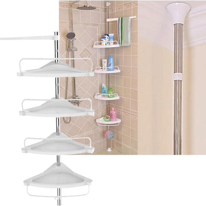 Organizador de Baño esquinero 🧴 PRACTIC PRORESIST 💥 (4 Niveles sin perforaciones)