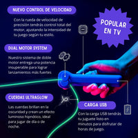 Kit Juego Lanzacuerda aerodinámico 🌌 UVString 360•🪀 (Desafía la gravedad y brilla en la oscuridad)