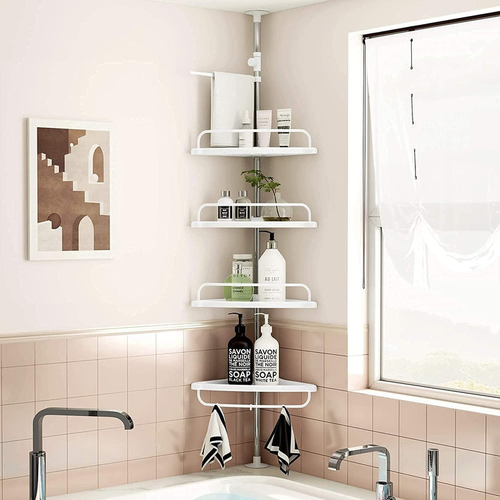 Organizador de Baño esquinero 🧴 PRACTIC PRORESIST 💥 (4 Niveles sin perforaciones)