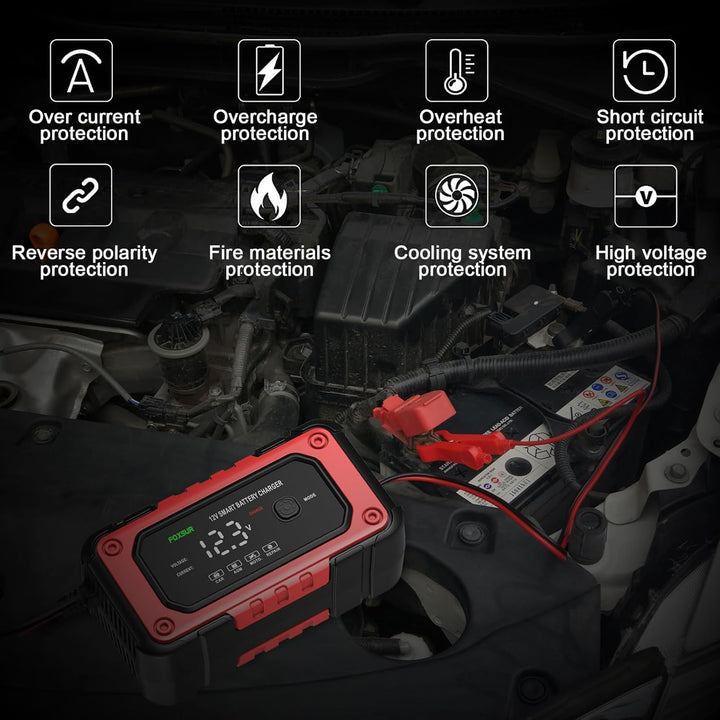 Cargador Inteligente bateria de carro 🚗 ENERGY PRO 🔋 (Carga segura, rapida y fácil de usar)