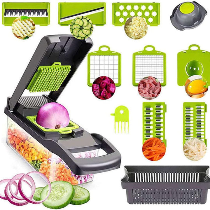 Picador de verduras 14en1 🥗 POWER CUT 🥒 (Ensaladas listas en menos de 20 segundos)