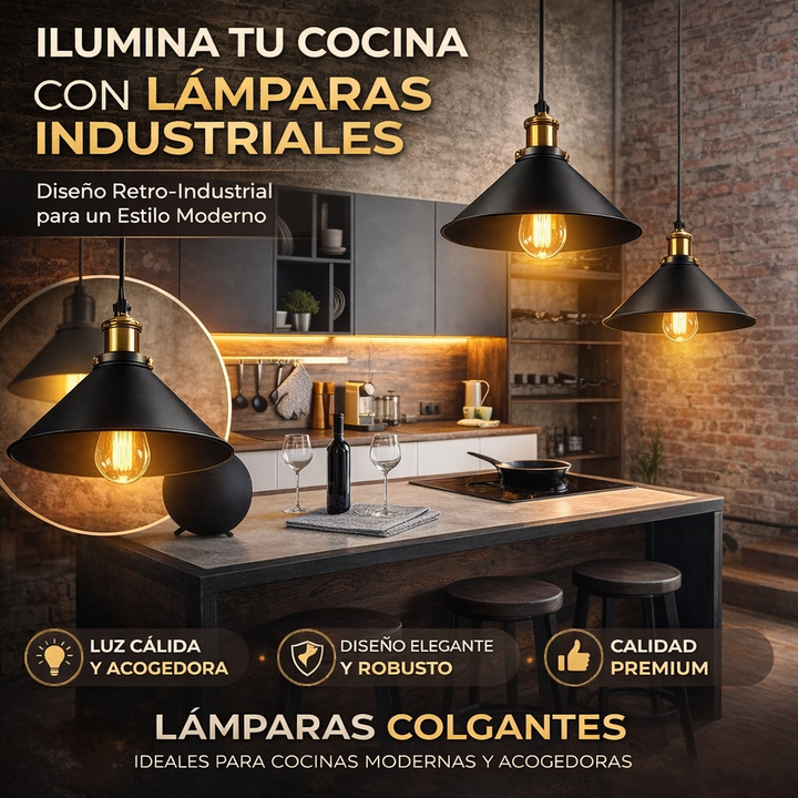 Lampara colgante importada ✨Gold PREMIUM ™️ (Adaptables a diferentes alturas)