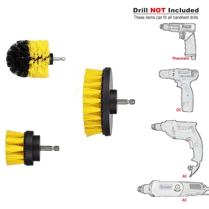 Set x3 Cepillos para Taladro ⭐️ POWER CLEAN ⚡️ (Diseño universal para limpieza profunda)