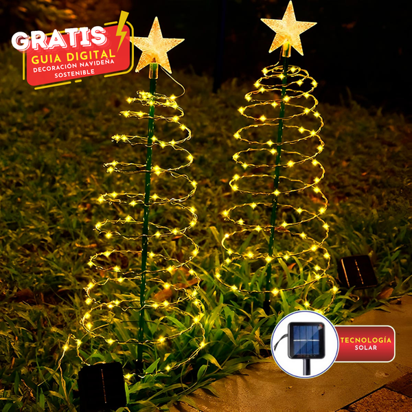 Árbol de Navidad Solar 🎄 SPIRAL MAGIC ✨ (Incluye Panel solar)