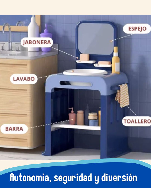 Lavamanos Infantil 🚿Mini Wash Station 🧼 (Con espejo y accesorios)