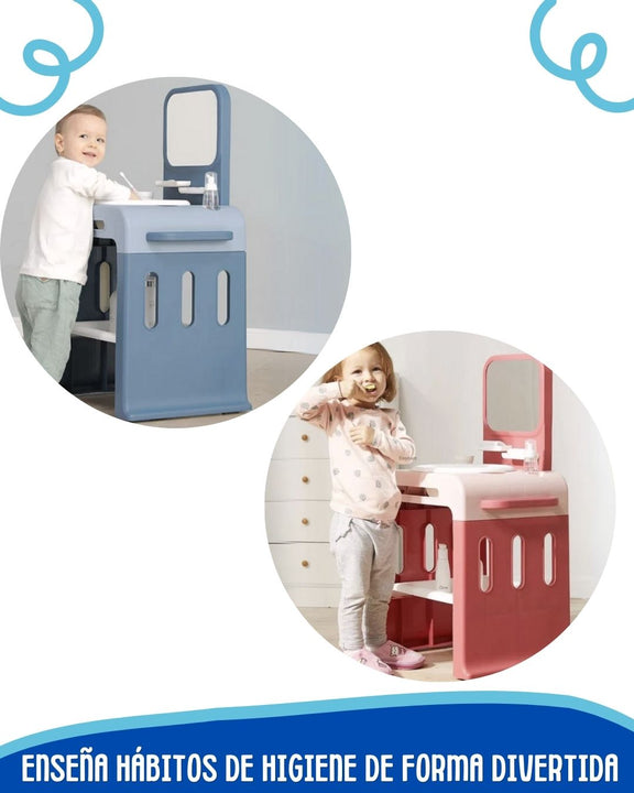 Lavamanos Infantil 🚿Mini Wash Station 🧼 (Con espejo y accesorios)