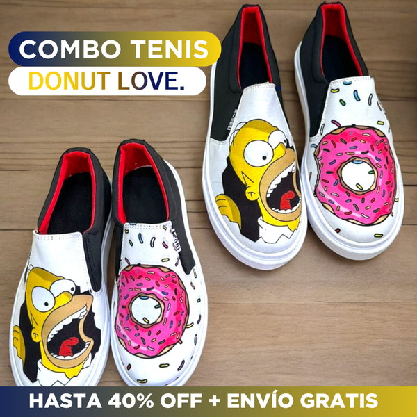 Combo Tenis Pareja 🍩 DONUT LOVE ❤️ (Comodidad y complicidad en uno solo)