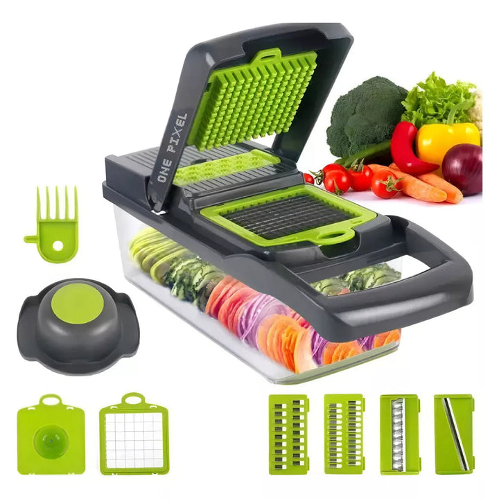 Picador de verduras 14en1 🥗 POWER CUT 🥒 (Ensaladas listas en menos de 20 segundos)