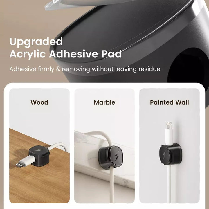 Set x6 Clips Magnéticos para cables 📲 MAGNET PROTECH 💥 (Adhesivo fácil de instalar)