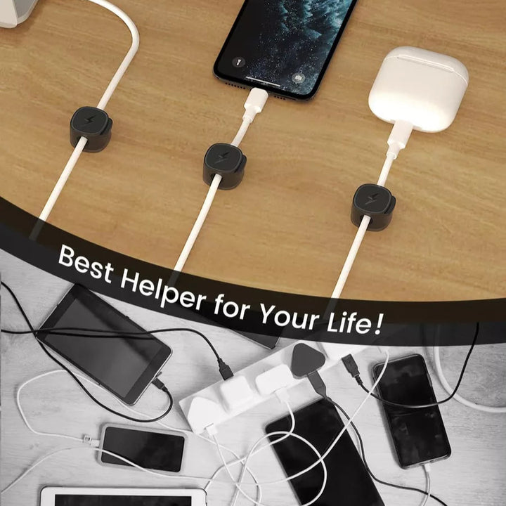 Set x6 Clips Magnéticos para cables 📲 MAGNET PROTECH 💥 (Adhesivo fácil de instalar)