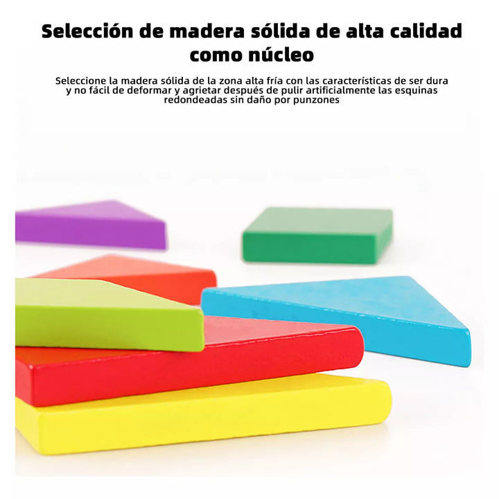 Kit Libro Tangram Magnético Montessori 📖 BRILLIANT MINDS 🧠 (+160 patrones para formar divertidas figuras.)