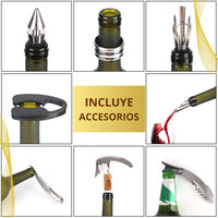 Kit premium accesorios para Vino  🍷 LuxuryBlack 💎 ( Estuche de lujo en forma de botella)