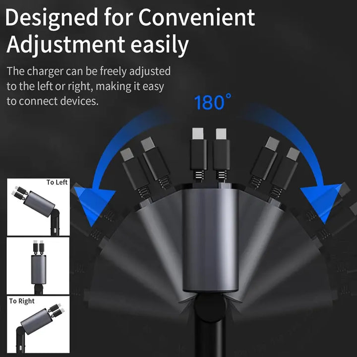 Cargador Retráctil Importado para carro 🔋 ULTRA FAST ⚡️ (Todo en uno con carga rápida)