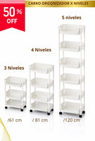Carro Organizador Niveles💥 RESIS Pro🛡 (Armable y con sistema ruedas 360º)