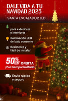 Kit Escalera +Luces Led+ Papá Noel escalador✨ Magic  Santa 🎅🏼 ( Extra Largo, resiste el agua)