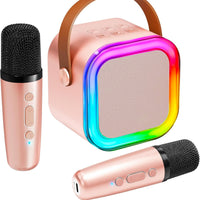 Kit de Karaoke 🎶 FAMILY POP 🎤 (Incluye Luces LED y 2 micrófonos)