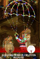 Papá Noel Paracaidista 🎅 MAGIC FLIGHT 🪂(Luces LED)