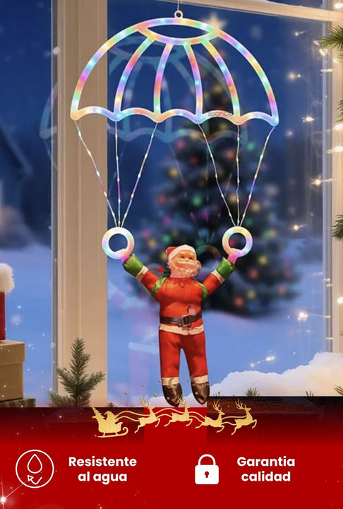 Papá Noel Paracaidista 🎅 MAGIC FLIGHT 🪂(Luces LED)