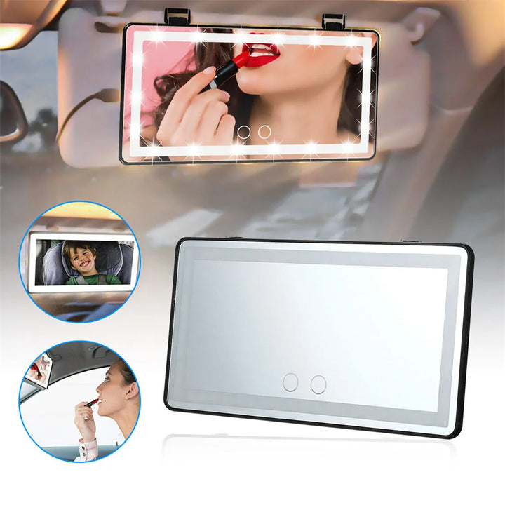 Espejo de maquillaje para carro 💄 VANITY ULTRA 🚗 (Táctil con Luz LED y USB)