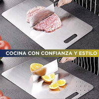 Tabla para picar en Acero Inoxidable 💥 CUT PROTECT 🥒 (GRATIS: AFILADOR)