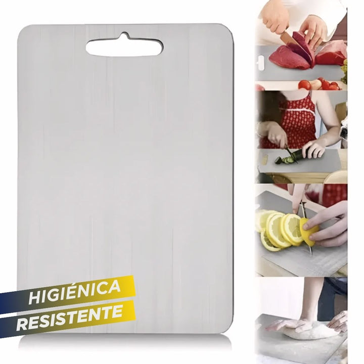 Tabla para picar en Acero Inoxidable 💥 CUT PROTECT 🥒 (GRATIS: AFILADOR)