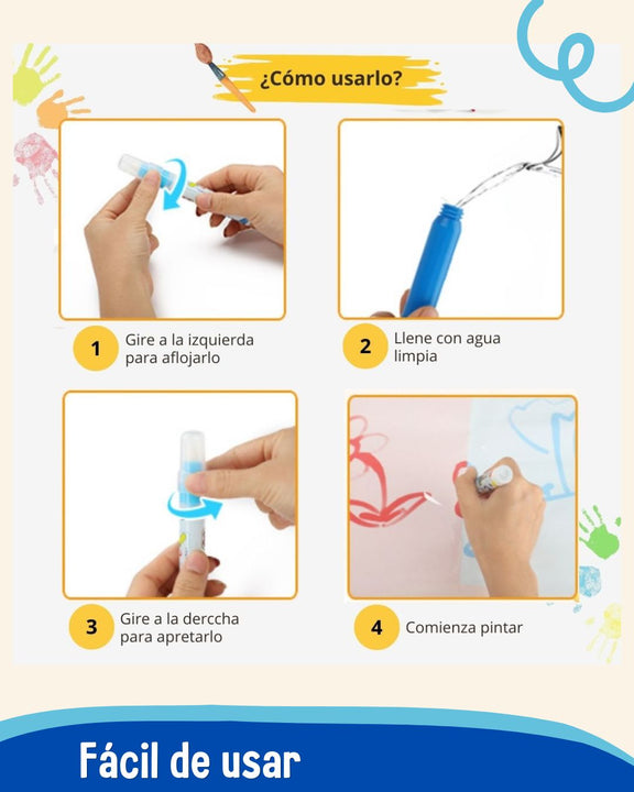 KIT Tapete infinito de dibujo 🖌 MAGIC WATER 💦 (Pinta con agua libre de manchas)