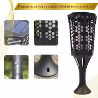 Antorcha Solar ☀️ POWER PRO 🔥 (Llama realista con 12 horas de Luz)