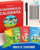 SET x 4 Libros caligrafía Montessori ✨ MAGIC PREMIUM 🖊(Letras + Números + Dibujo + Conteo)