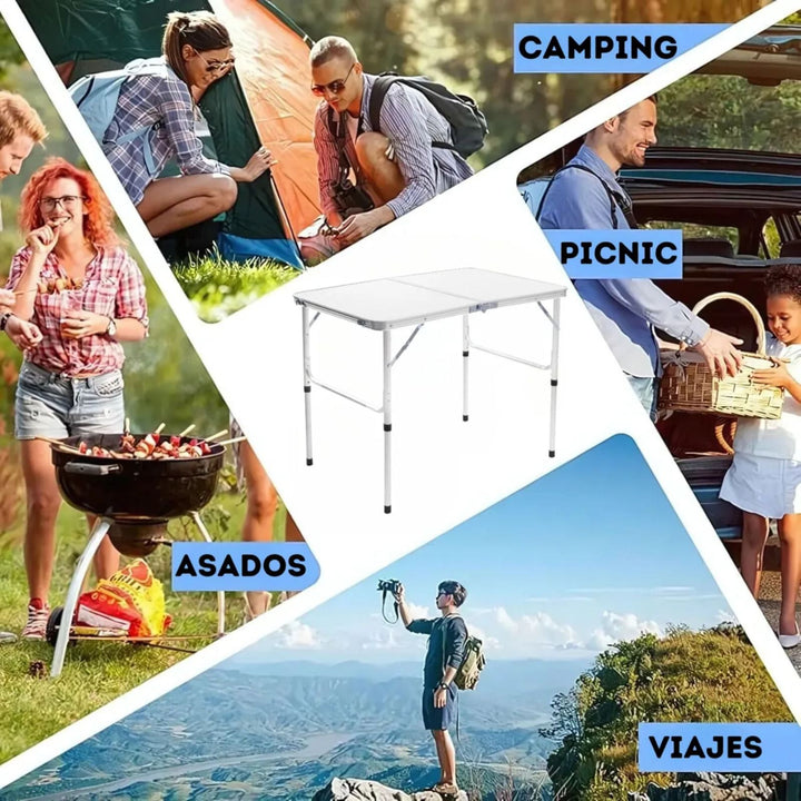 Mesa Plegable Portátil ❇️ PREMIUM Max 🍽 ( 120x60 y Resiste 120kg )