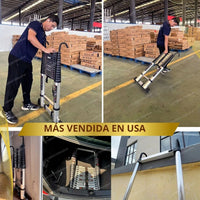 Escalera telescópica retactil 💥SegurityPRO🎖 (Resiste 400Lbs /Ahorrador de espacio)